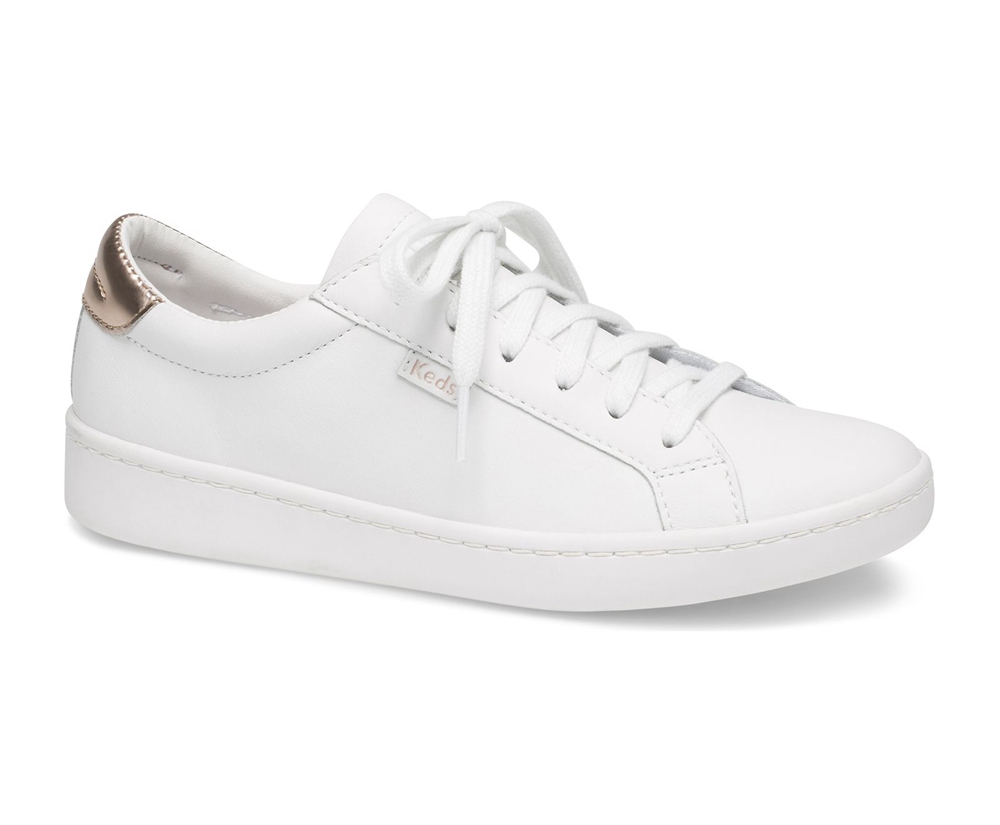 Tenis Keds Mujer Blancos - Ace Cuero - 6375-YLEXK